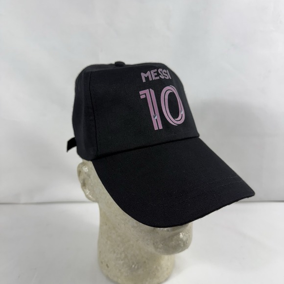 Lionel Messi‎ Inter Miami CF 10 Hat Cap Black Pink Adjustable Soccer MLS - Picture 1 of 7